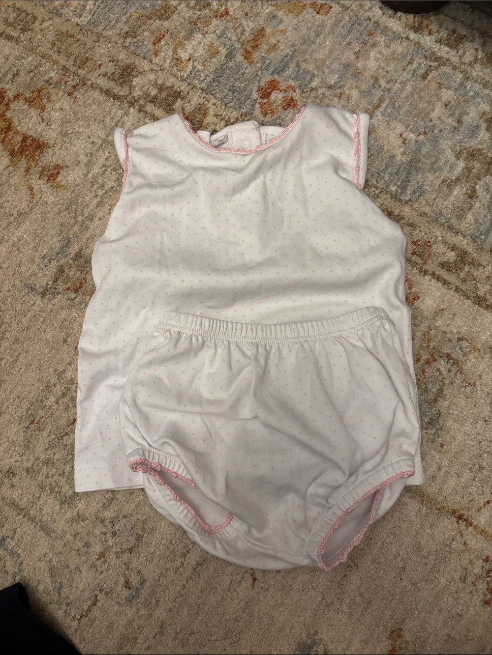 Magnolia White Diaper Cover Set with Pink Dots